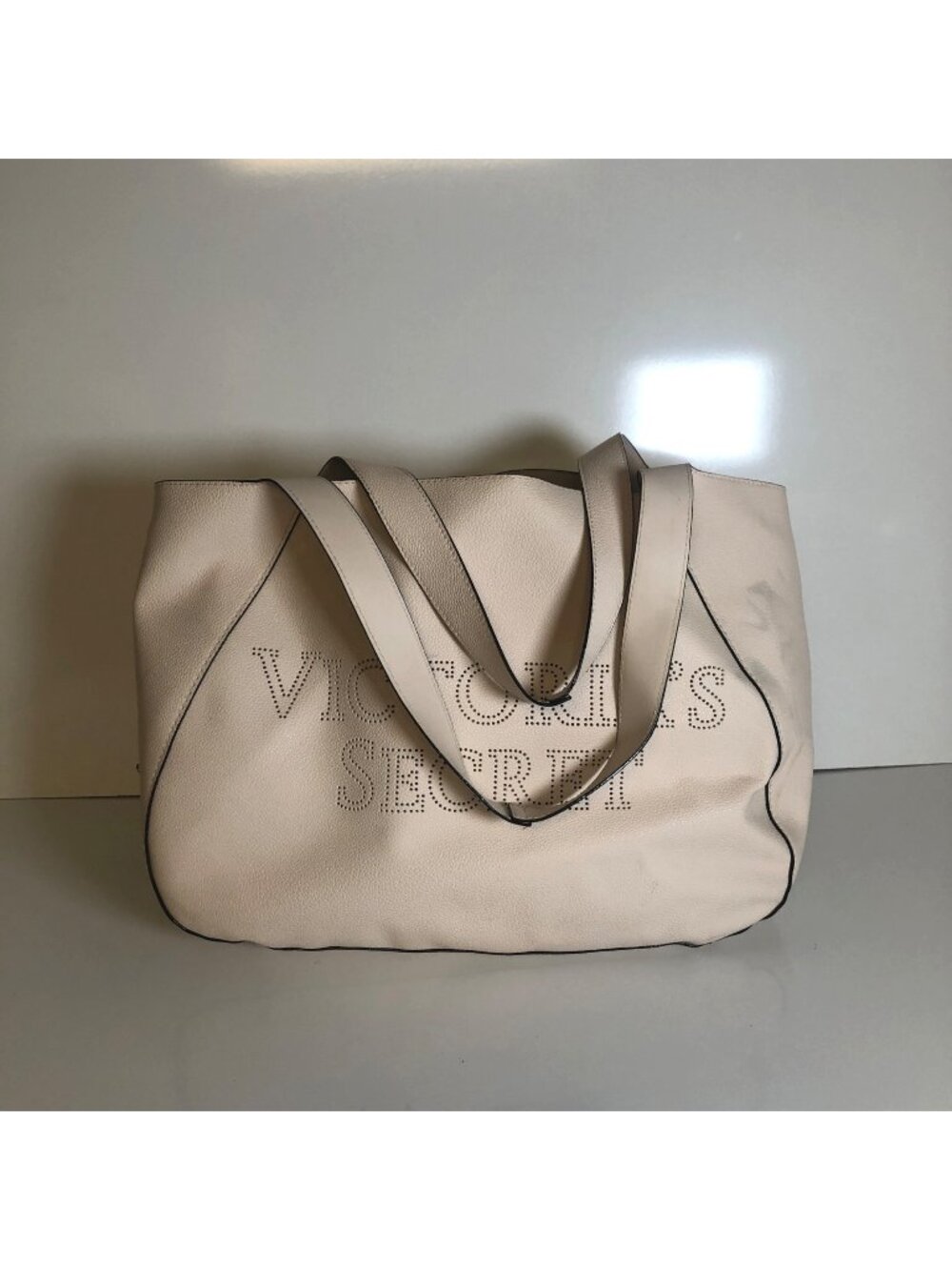 Victoria's Secret Pale Pink Beige Tote Bag and Detachable Pouch